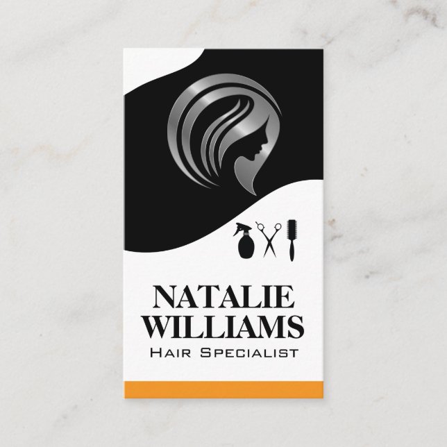 Hair Stylist Tools | Beauty | Cosmetics Business Card (Front)