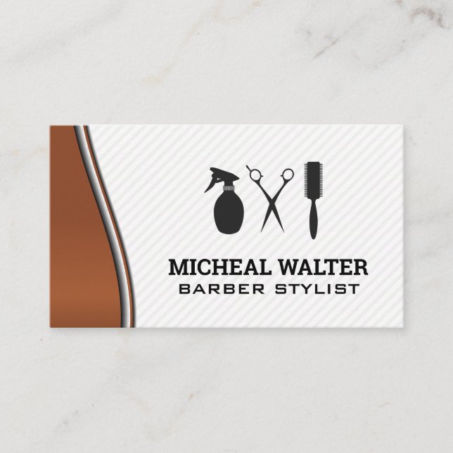 Hair Stylist Tools Business Card (Front)