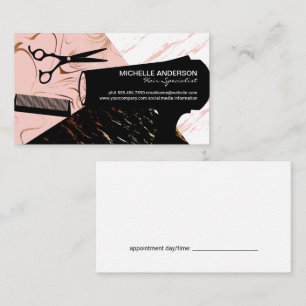 Hair Stylist Tools Marble Colour Block Appointment Card