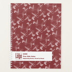 Hair Stylist Tools Pattern Burgundy Pink White Planner