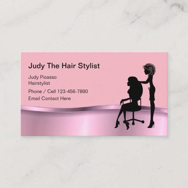 Hair Stylist Trendy Business Cards (Front)