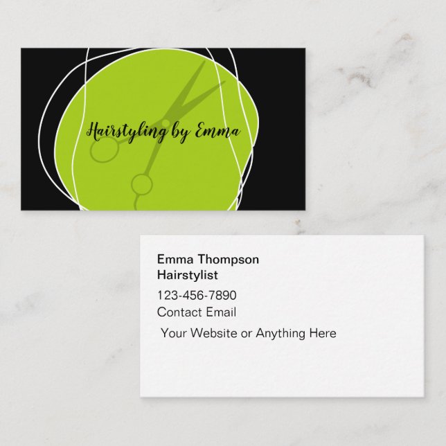 Hair Stylist Trendy Business Cards (Front/Back)