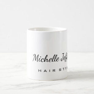 Hair Stylist Trendy Minimalist Modern Your Name Coffee Mug