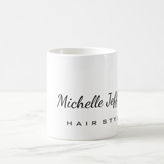 Hair Stylist Trendy Minimalist Modern Your Name Coffee Mug (Center)