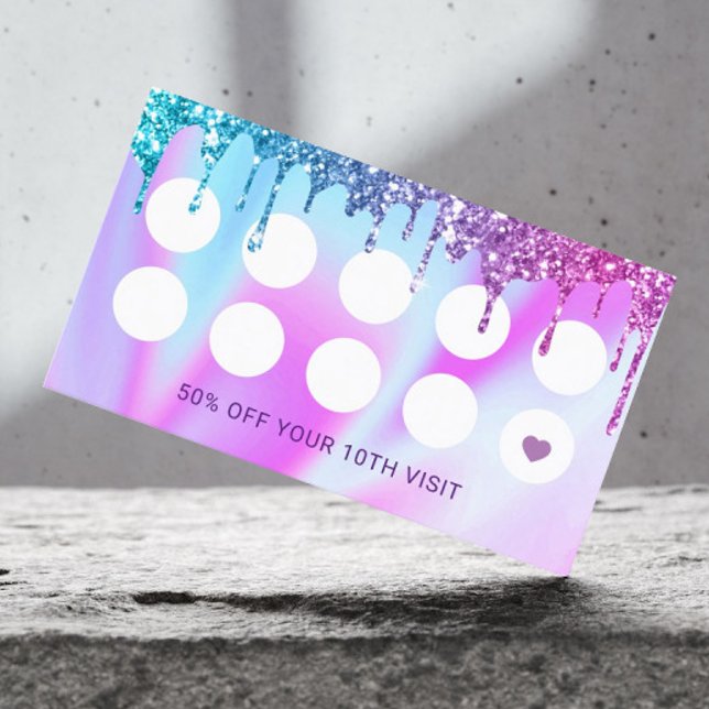 Hair Stylist Unicorn Glitter Drips Salon Loyalty (Creator Uploaded)