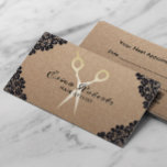 Hair Stylist Vintage Black Lace Rustic Appointment<br><div class="desc">Rustic Black Laced Hair Salon Appointment Business Cards.</div>