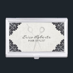 Hair Stylist Vintage Black Laced Hair Salon Business Card Holder<br><div class="desc">Hair Stylist Vintage Black Laced Hair Salon Business Card Holder.</div>