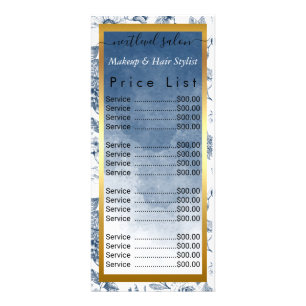 Hair Stylist Vintage Blue Floral Salon Rack Card