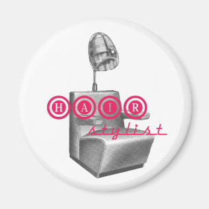 Hair Stylist Vintage Dryer Chair Magnet