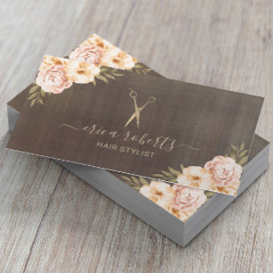 Hair Stylist Vintage Floral Elegant Beauty Salon Business Card