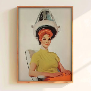 Hair Stylist Vintage Poster 50s Style Print Hairdr