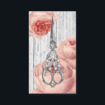 Hair Stylist Vintage Scissor & Floral Rustic Business Card<br><div class="desc">Hair Stylist Vintage Scissor & Floral Rustic Wood Business Card.</div>