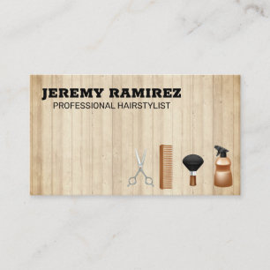 Hair Stylist   Wooden Boards Business Card