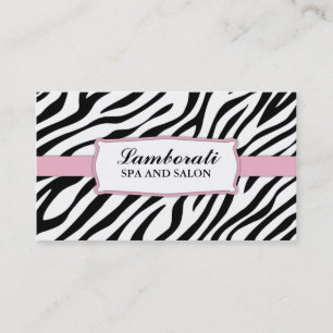 Hair Stylist Zebra Print Hairdresser Salon Pink Business Card