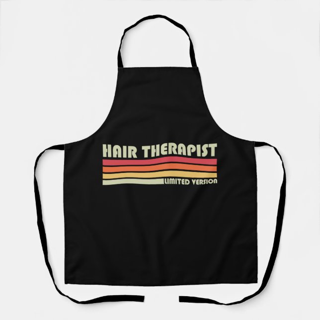 Hair Therapist Hair Stylist Retro Hairdr Apron (Front)