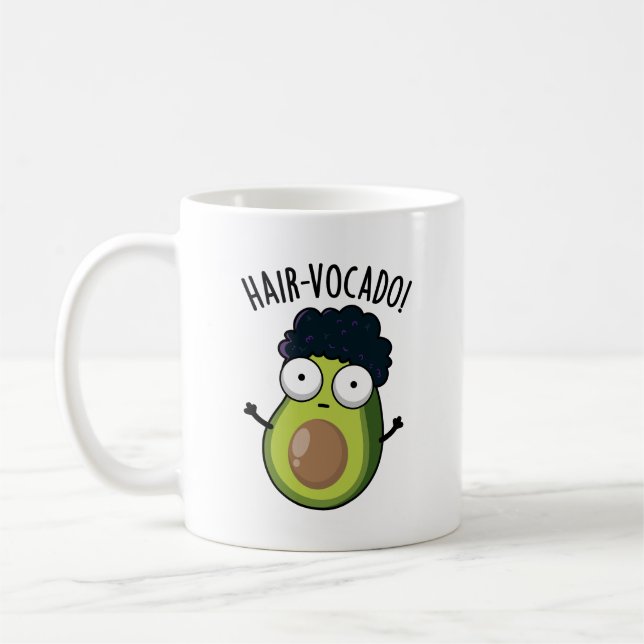 Hair-vocado Funny Avocado Puns  Coffee Mug (Left)
