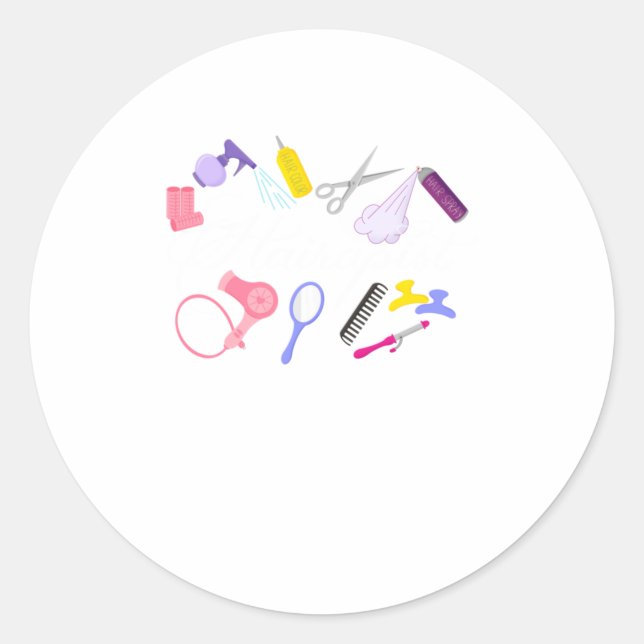 Hairapist Hairdresser Hair Stylist Barber Design Classic Round Sticker (Front)
