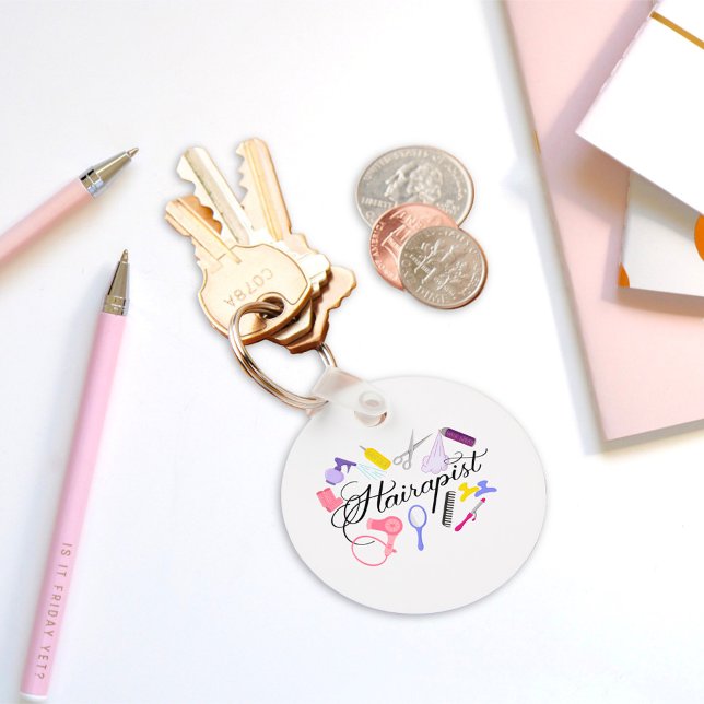 Hairapist Hairdresser Hair Stylist Barber Design Key Ring (Creator Uploaded)