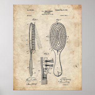 Hairbrush Patent Poster
