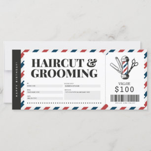 Haircut Barber Shop Gift Voucher Certificate