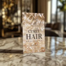 Haircut Stylist Curly Blonde Hair Sparkle Card