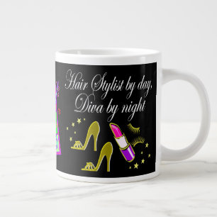 HAIRDRESSER AND HAIR STYLIST PERSONALIZED LARGE COFFEE MUG