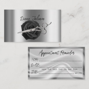 Hairdresser Appointment Reminder Black Marble Business Card