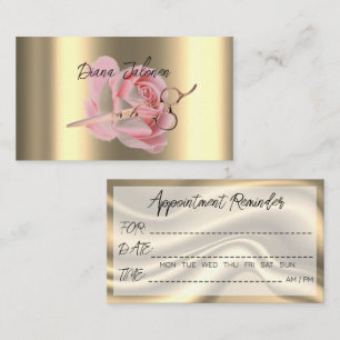 Hairdresser Appointment Reminder Black Marble Business Card