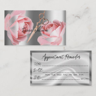 Hairdresser Appointment Reminder Black Marble Business Card