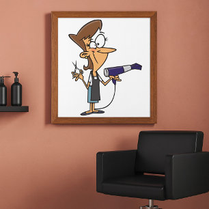 Hairdresser At Work Poster