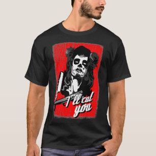 Hairdresser Barbering Razor Sugar Skull T-Shirt
