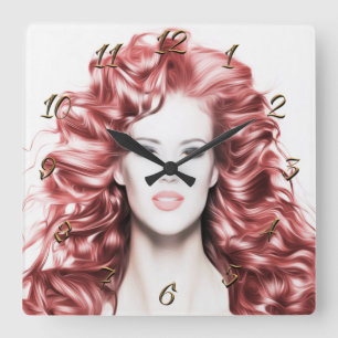 Hairdresser-beauty salon square wall clock