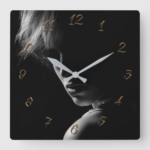 Hairdresser-beauty salon square wall clock