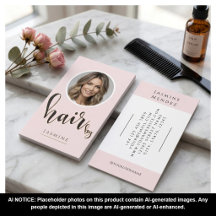 Hairdresser Blush Pink Black Script Photo