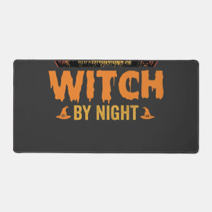 Hairdresser By Day Witch By Night Halloween Design Desk Mat
