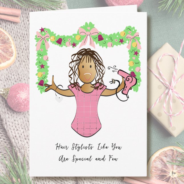 Hairdresser Cartoon Ethnic Thank You from Customer Card (Creator Uploaded)