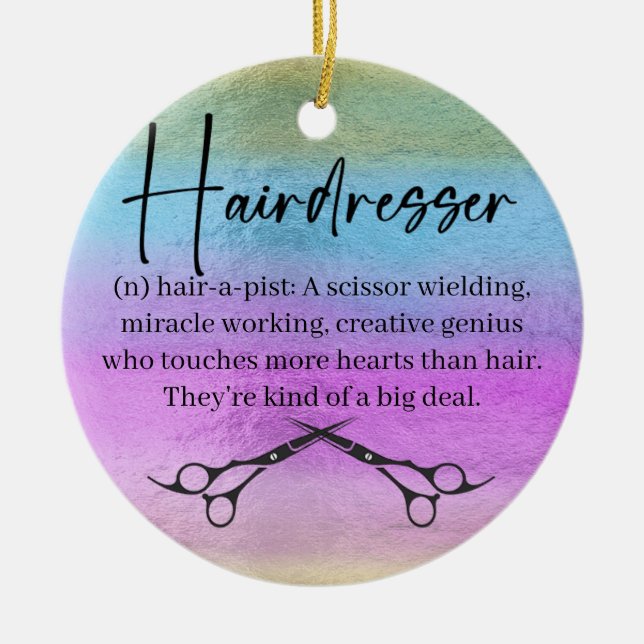 Hairdresser Ceramic Ornament (Front)