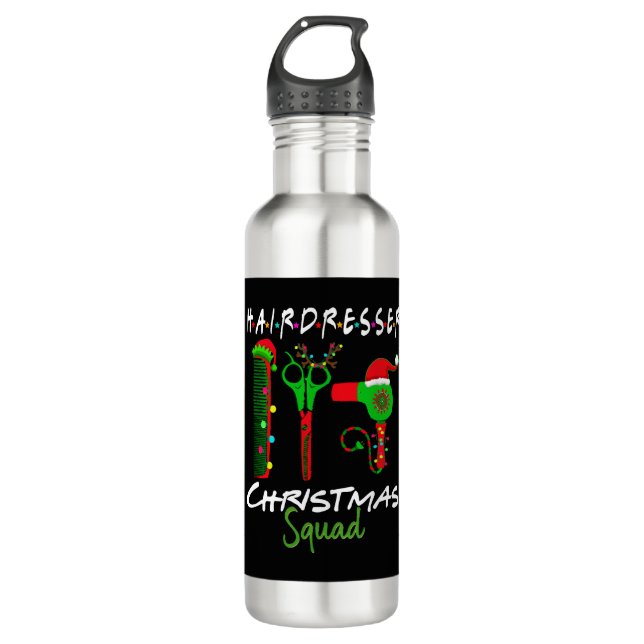 Hairdresser Christmas Crew Matching Gifts 710 Ml Water Bottle (Front)