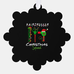 Hairdresser Christmas Crew Matching Gifts Tree Decoration Card