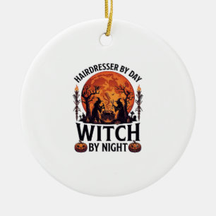 Hairdresser Day Witch Night Halloween Comb Scissor Ceramic Ornament