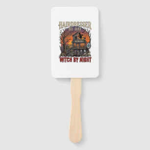 Hairdresser Day Witch Night Halloween Salon Skulls Hand Fan