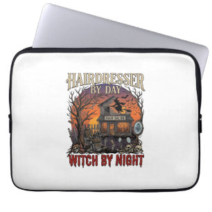 Hairdresser Day Witch Night Halloween Salon Skulls Laptop Sleeve