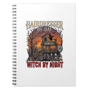 Hairdresser Day Witch Night Halloween Salon Skulls Notebook
