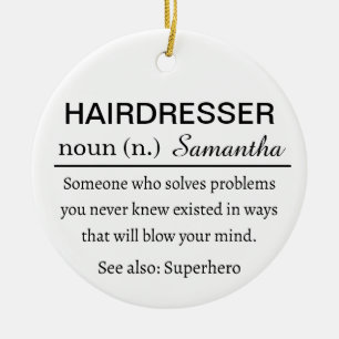 Hairdresser Definition Ceramic Ornament