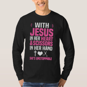 Hairdresser Designs Girls Women Christian Hairstyl T-Shirt