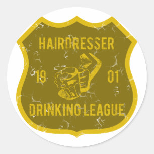 Hairdresser Drinking League Classic Round Sticker