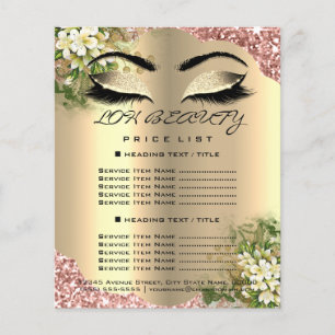 Hairdresser Eyelashes Makeup Artist Price List Flyer