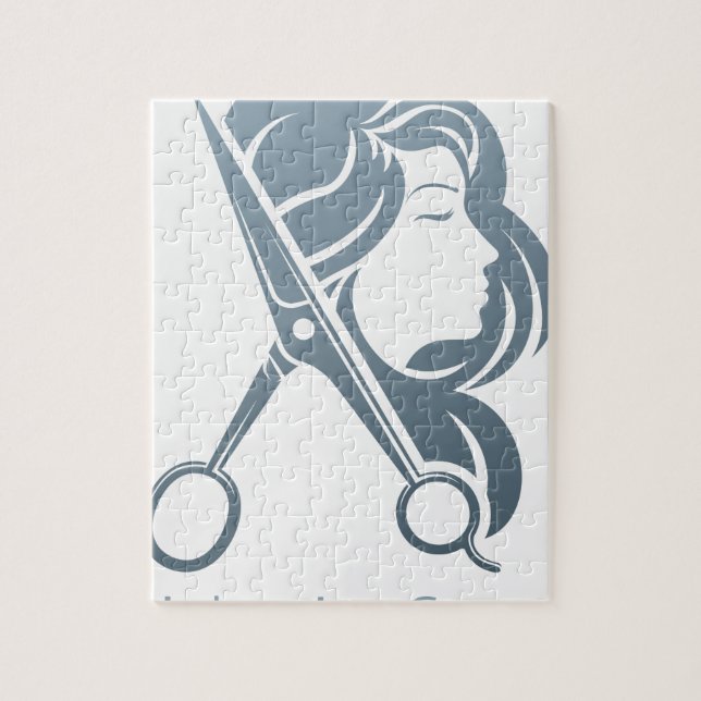Hairdresser Hair Salon Scissors Woman Concept Jigsaw Puzzle (Vertical)