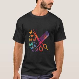 Hairdresser Hair Stylist Scissors Comb Butterfly T-Shirt