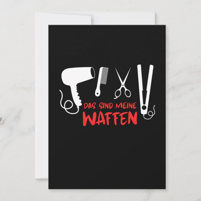 Hairdresser Hair Stylust Hair Dryer Hair Salon Gif Invitation (Front)